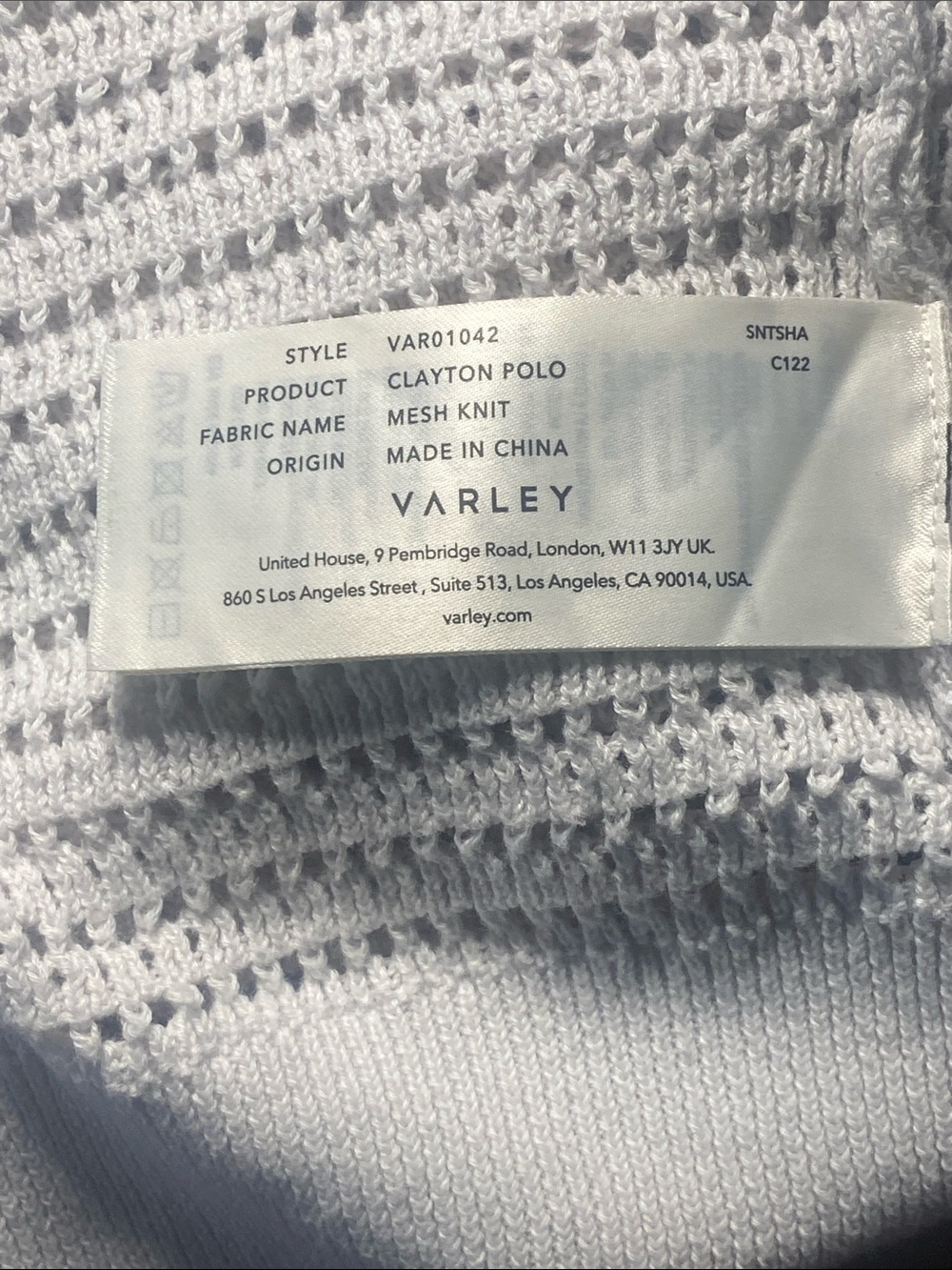 Varley Women’s Clayton Mesh Knit Cream Polo Sz XS - Picture 6 of 9